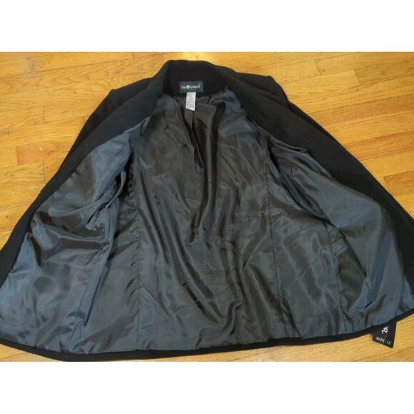 New Sag Harbor Womens Blazer Black Wool Nylon Cashmere One Button Sz 12 Jacket - Picture 4 of 9